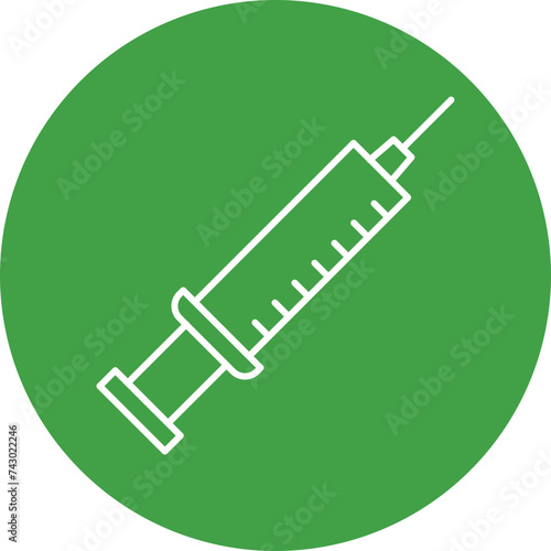 Syringe Line Circle Icon