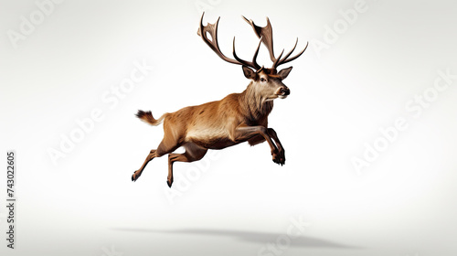Deer Jumping isolated on white background ©  Mohammad Xte