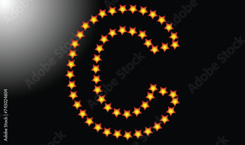 Initial letter C star logo design template vector illustration
