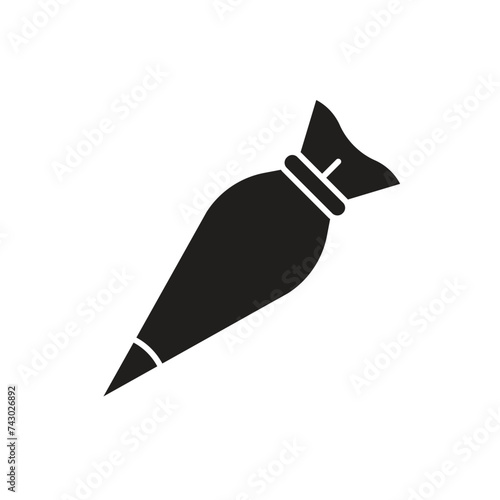 Icing bag with nozzle icon design, isolated on white background, vector illustration
