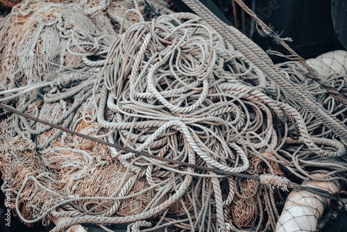 Photography weaving a lot of ropes close up
