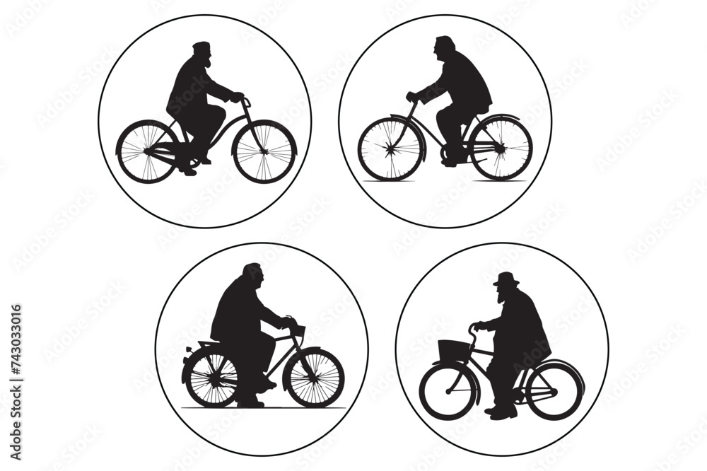 Obraz premium silhouette of a person riding a bicycle