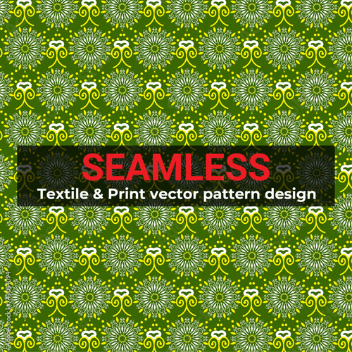 Seamless textile repeat fabric unique pattern design