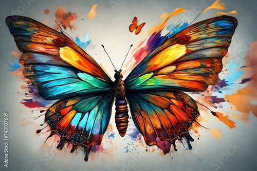 Colorful painted butterfly