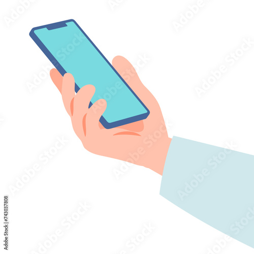 スマホを持つ手　斜め横から