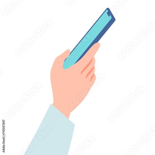 スマホを持つ手　横から