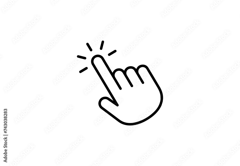 Click with hand cursor Icon Vector illustration Click with hand cursor Icon Vector illustration