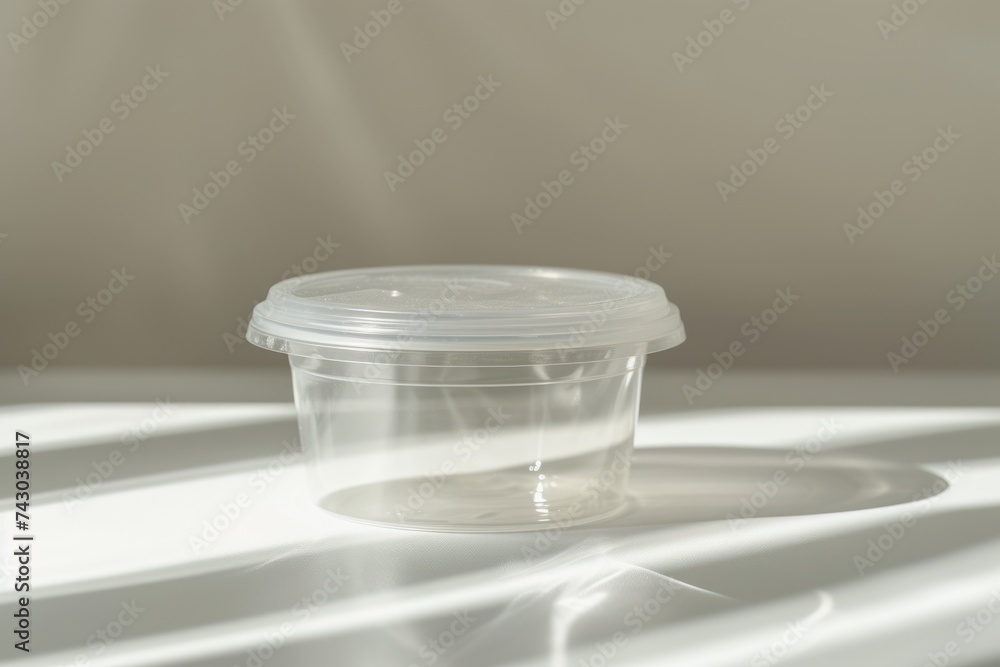 Empty transparent plastic food container Empty transparent plastic food container