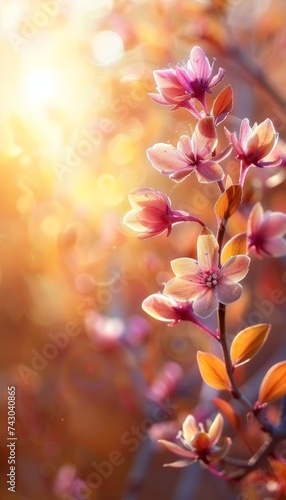 Radiant orchids stunning blossoms in refined beauty on blurred background with text space