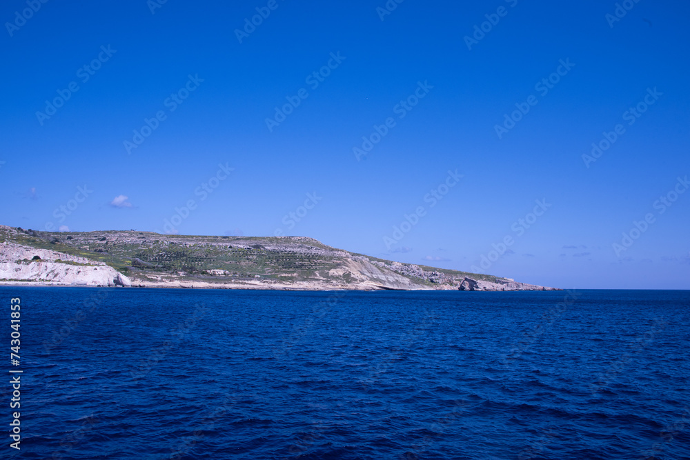 Sea view of the beautiful island of Gozo, Malta