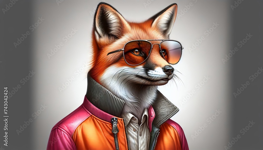 Obraz premium Fashion Fox. Urban Trendsetter