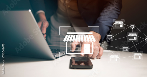 Obraz na płótnie Franchise business concept, franchise network business marketing