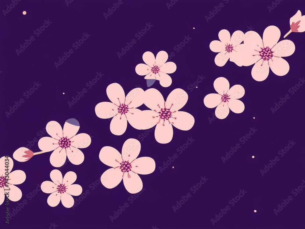 Fototapeta premium background with flowers, cherry blossoms,painting