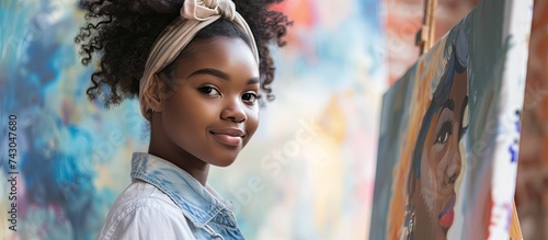 African American girl conce...