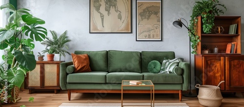 Stylish living room in hous...