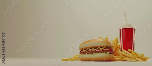 hot dog and big burger with...