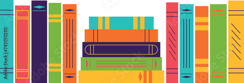Books isolated on transparent background. Vector illustration.