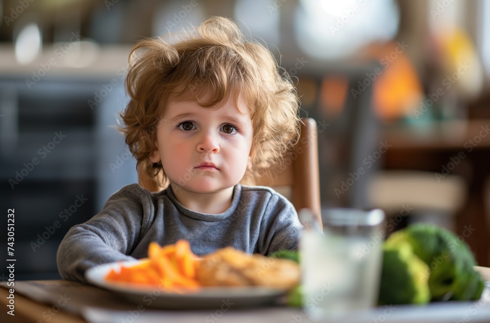 Toddler's mealtime contemplation Toddler's mealtime contemplation