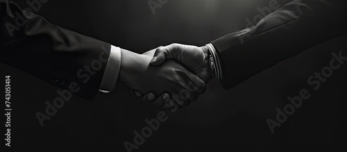 Business handshake Business people shaking hands finishing up a meeting. with copy space image. Place for adding text or design