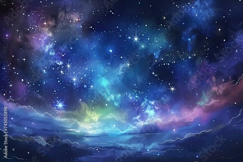A captivating illustration of stars painting the night sky in pastel