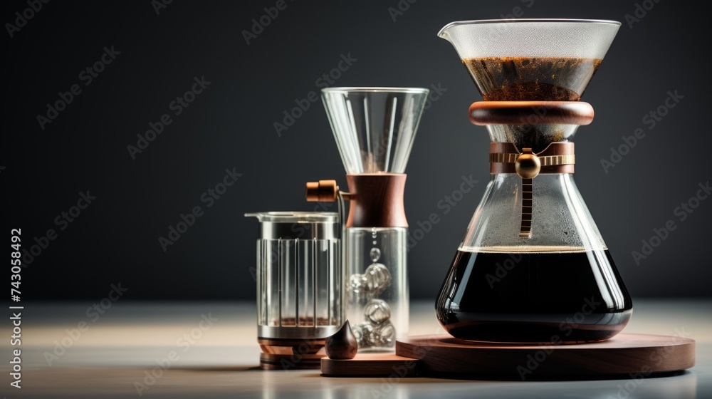 Drip coffee maker with glass carafe Generative AI Drip coffee maker with glass carafe Generative AI