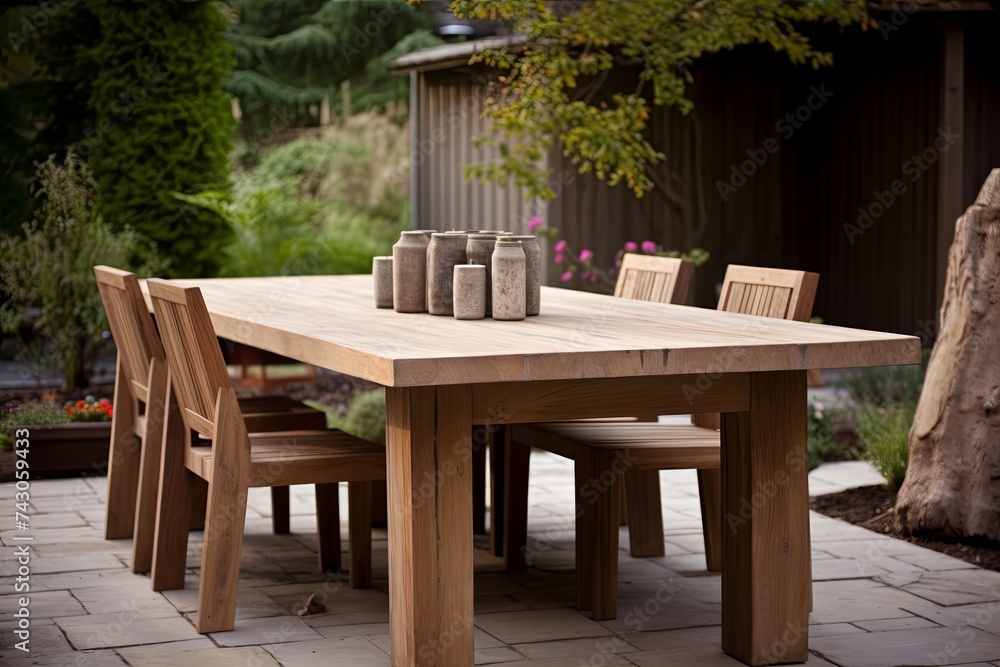Sleek Solid Wood Minimalist Outdoor Patio Dining Designs