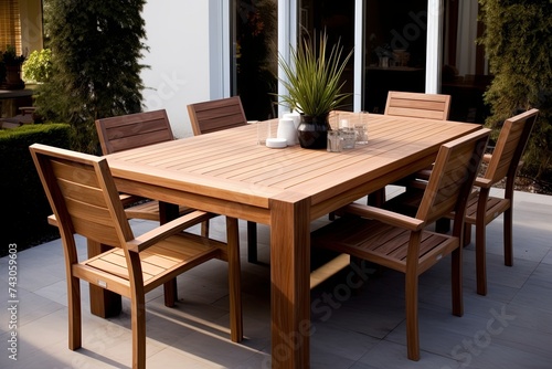 Solid Wood Minimalist Dining: Outdoor Patio Designs Inspired by Simplicity