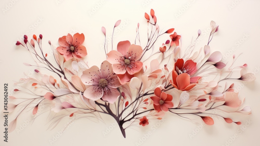 Generative AI Floral burst from book, minimalist style Generative AI Floral burst from book, minimalist style