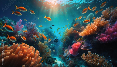 coral reef and fishes