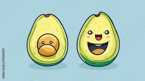 Avocado kiut food kawaii character vector illustrationr