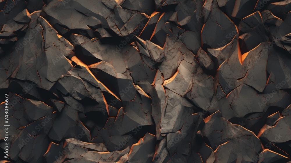 Generative AI Jagged and rough rock texture with sharp edges. - obrazy, fototapety, plakaty 
