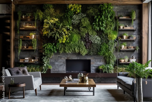 Vertical Garden Rustic Farmhouse Plant Wall Design: Living Room Walls D�cor