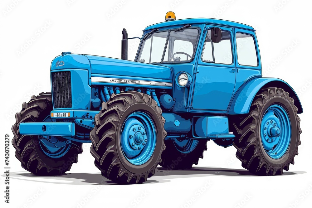 Tractor drawing. Backdrop with selective focus and copy space Tractor drawing. Backdrop with selective focus and copy space