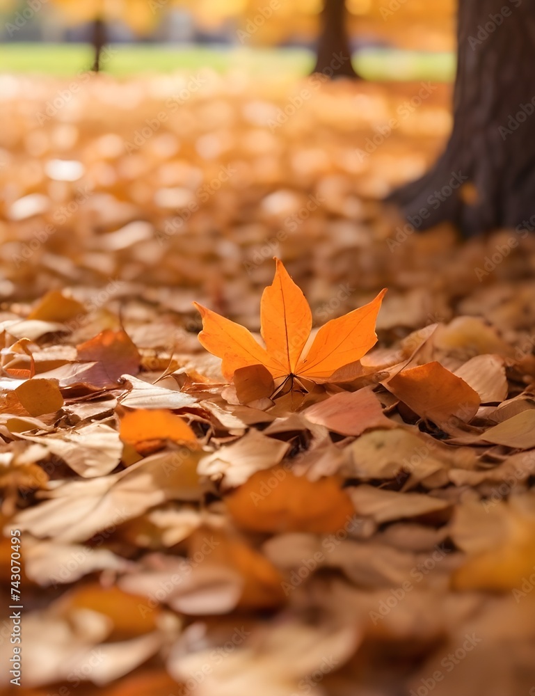 autumn leaves on the ground Generative Ai autumn leaves on the ground Generative Ai