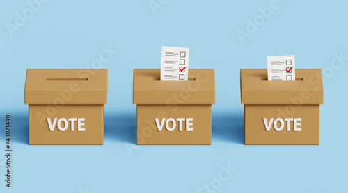 Quadro su tela Set of voting box icons