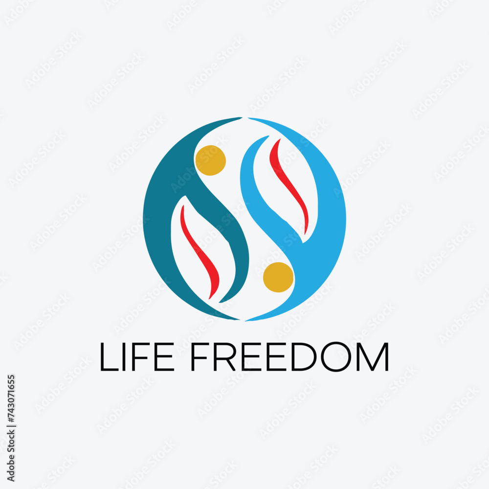 life freedom logo design vector