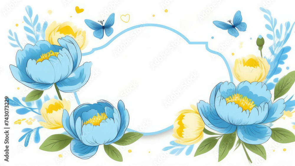 banner with spring flowers, spring concept international Women's Day