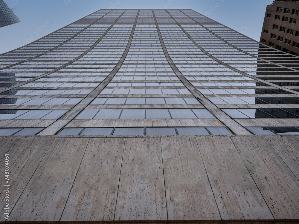 Perspective un pied d'un building à New-York