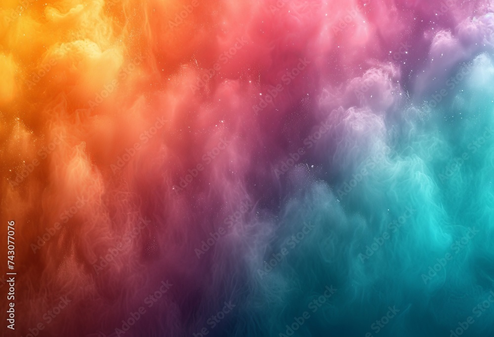 Rainbowcolored powder falling from the sky