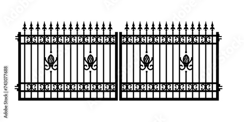 silhouette of wrought iron gate
