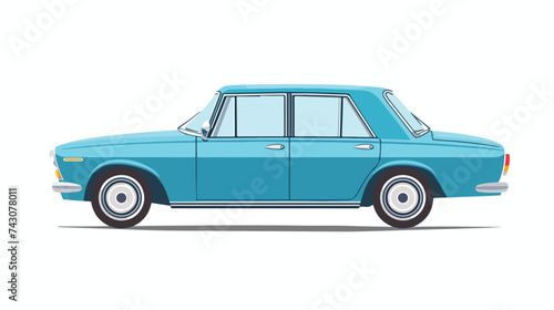 Fototapeta Naklejka Na Ścianę i Meble -  Blue car vehicle color isolated icon vector illustration