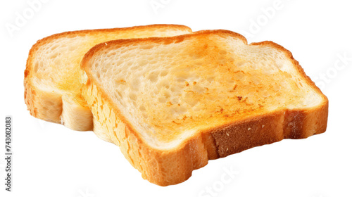 Bread slice lightly toasted isolated on white transparent background