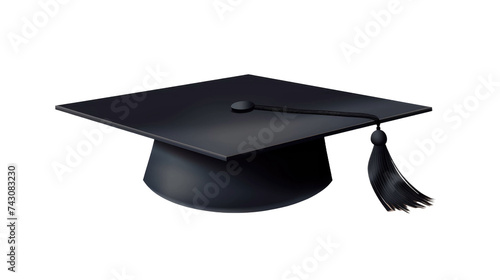 College graduation cap isolated on transparent a white background