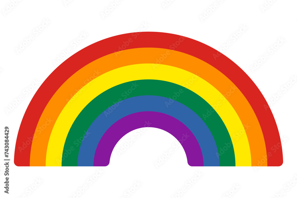 Rainbow pride icon LGBT symbol. Flat vector illustration Stock Vector ...
