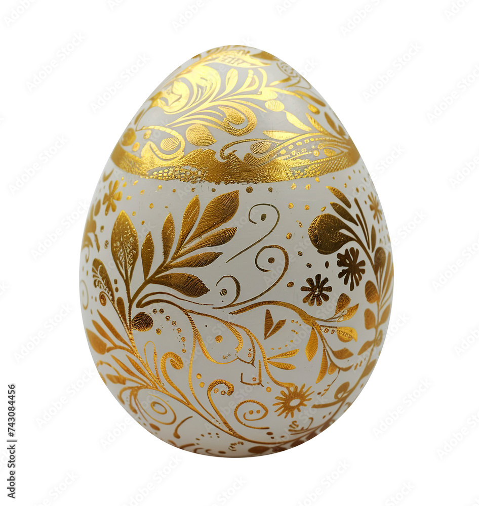 Fototapeta premium Golden Ester egg on transparent background