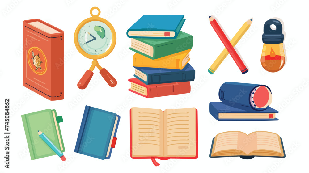 Book school supply silhouette style icon cartoon