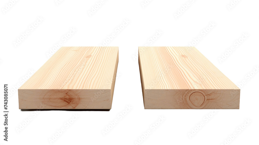 Isolated 2x4 wood boards isolated on transparent a white background