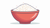 Bowl of rice isolated icon cartoon flat vector il