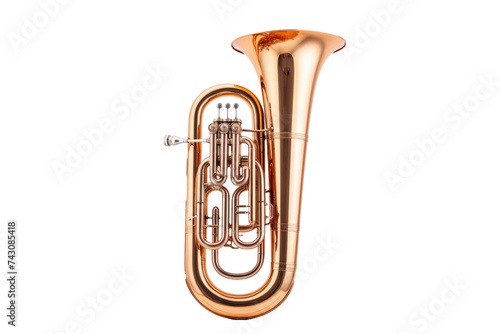  Copper Euphonium Horn with Four Valves  photo