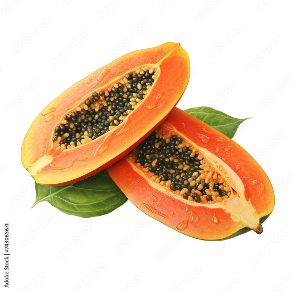 Papaya isolated on transparent background. Papaya isolated on transparent background.